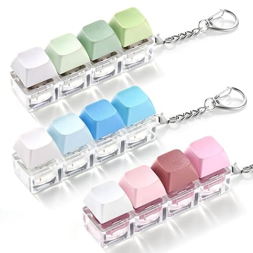 3 Pack Keyboard Fidget Toy – Clicky, Creamy & Silent Stress Relief Fidget Clicker Keychain – Quiet Fidget Toys for Adults, Boost Focus & Calm Anxiety at Work, Travel – Ideal Stress-Relief Gift - Image 1
