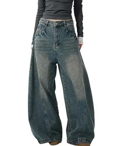 BeRamg Baggy Jeans for Woman Men High Waisted Barrel Leg Jeans Trendy Boyfriend Denim Pants Vintage Streetwear Clothes - Image 1