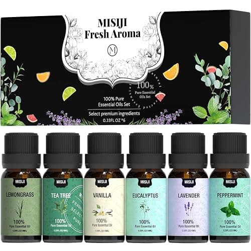 MISIJI Essential Oils Set Top 6 Aromatherapy-Essential Oils for Diffuser for Home,Air Freshening Diffuser Oils Scents for Aromatherapy,Laundry,Candle&Soap Making,Humidifiers 6 X 10ML - Image 1