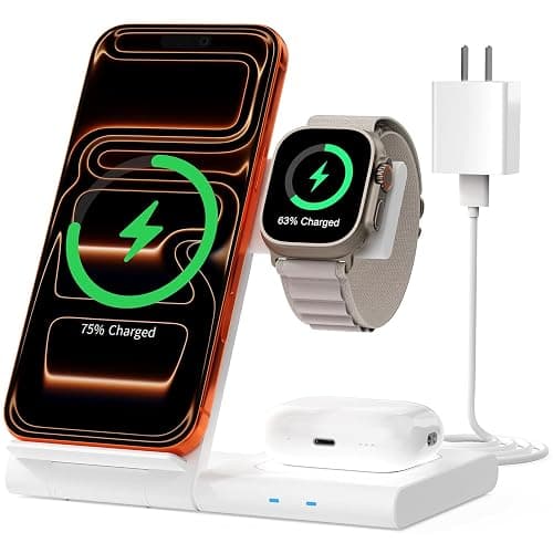 New Travel Portable Wireless Charger: for Apple Charging Station 3 in 1 Charger Stand Multiple Devices for Apple - iPhone 17 16 15 14 Pro Max 13 12 11 - Watch 2-11 SE Ultra Series - Airpods 4 3 2 Pro - Image 1