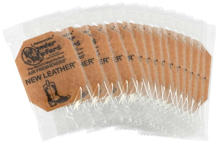 Wonder Wafers - Diamond-Ultra Scented Car Air Fresheners - Individually Wrapped (15 Per Pack) (New Leather) - Image 1