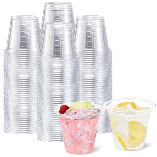 BYSNOW 250 Pack 9 oz Clear Plastic Cups, Disposable Cups for Party, Sturdy & Food Safe Plastic Wine Cups for Cocktail, Juice, Punch (9oz 250pack) - Image 1