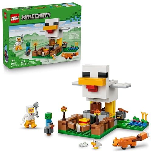 LEGO Minecraft Chicken Farm Building Toy for Kids - Video Game Playset & Figures for Boys & Girls, Ages 7+ - Gift for Birthdays - 21585 - Image 1