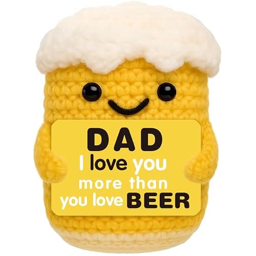 Funny Dad Gifts from Daughter Son Wife - Birthday Gift for Dads, Crochet Beer for Fathers Day Christmas Stuffer - Image 1