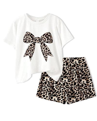Doresbebe Kid Girls Clothes Summer Girls Outfits Pattern T-shirt Tops+Leggings Shorts Set 2 Piece Spring Clothes Set - Image 1