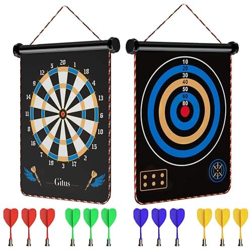 Gitus Magnetic Dart Board Indoor Outdoor Games for Kids with 12 Darts, Gifts for Teenage Boys Teen Boy Gift Ideas Gifts for Boys 8 9 10 11 12 13 14 Years Old Game Room Decor - Image 1