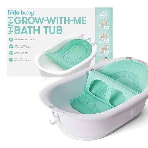 Frida Baby 4-in-1 Grow-with-Me Baby Bathtub, Baby Tub for Newborns to Toddler with Removable Bath Seat & Backrest for Bath Support in Tub - Image 1