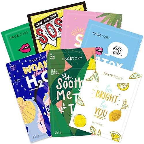 FACETORY Best of 7 Face Mask Gift Set – Hydrating K-Beauty Sheet Masks for All Skin Types | Holiday Self-Care & Skincare Gift Idea (7 Pack, No Sulfates No Parabens) - Image 1