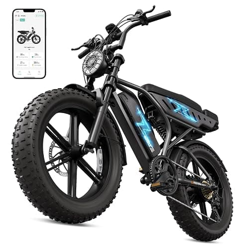 TST Electric Bike for Adults, 1500W Peak Motor 60/100 Miles Fat Tire Ebike with 48V 15Ah/25Ah Removable Battery 20" Fat Tire Electric Dirt Bike Full Suspension and 7-Speed - Image 1