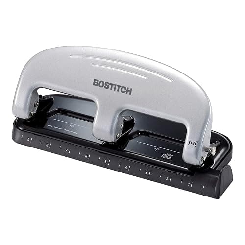 Bostitch Office EZ Squeeze 3-Hole Punch, 20 Sheet Capacity, Reduced Effort, No Jam Technology , Silver - Image 1