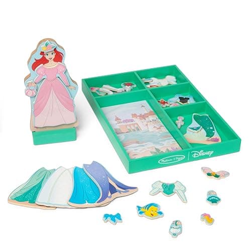 Melissa & Doug Disney Princess Ariel Magnetic Dress-Up Wooden Doll Pretend Play Set (30+ Pieces) - Image 1