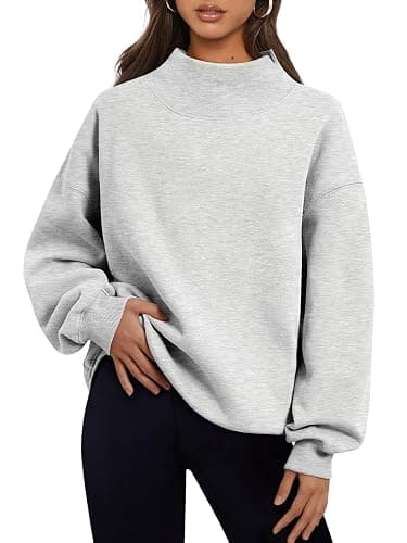 Trendy Queen Womens Oversized Sweatshirts Turtleneck Pullover Long Sleeve Hoodies Tops Fall Fashion Outfits 2025 Clothes - Image 1