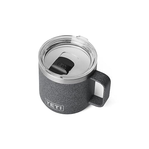 YETI Rambler 14 oz Ceramic Lined Stackable Mug, Vacuum Insulated, Stainless Steel with MagSlider Lid, Black Stone - Image 1