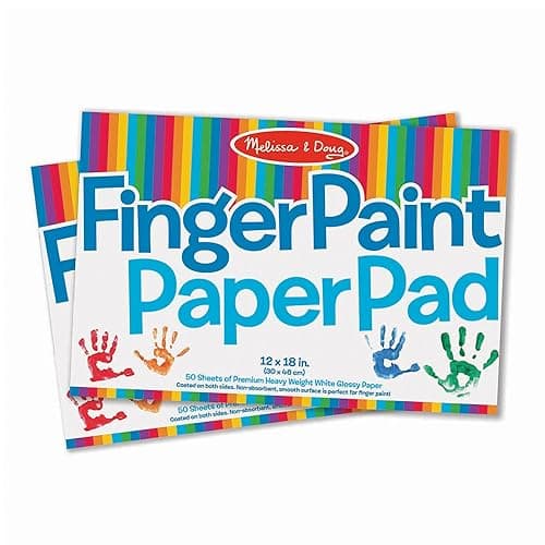 Melissa & Doug Finger Paint Paper Pad (2-Pack, 50-Sheets Each) - 12x18 Inch Art Paper for Kids Activities, Arts and Crafts, and Homeschool Essentials - FSC Certified - Image 1