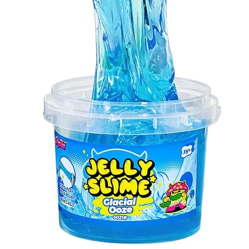 Slymu Jelly Slime Glacial Ooze - Blue, Unscented, Sensory Fidget, 3.1 lbs, Stress Relief, ASMR Crisp Texture, Bucket, Party Favors for Kids, Birthday Gifts for Girls and Boys, Goodie Bag Stuffers - Image 1
