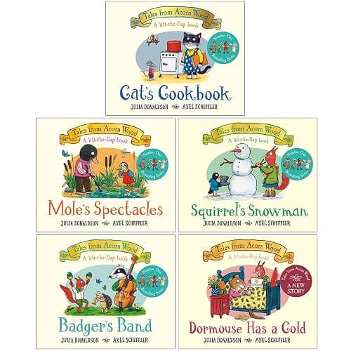 Julia Donaldson Tales From Acorn Wood Series Collection 5 Books Set (Cat's Cookbook, Squirrel's Snowman, Mole's Spectacles, Badger's Band & Dormouse Has a Cold) - Image 1