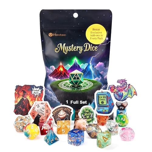 Haxtec Mystery Dice Set DND Dice Wide Range of Patterns Polyhedral Gaming Dice for Tabletop & Role-Playing RPG DND Gift - Image 1