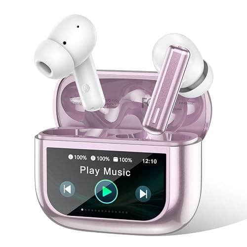 Nequga Wireless Earbuds Bluetooth Headphones, Ear Buds with Touch Screen, ANC ENC Noise Cancelling Transparency Mode, 40H Stereo Deep Bass, IPX7 Waterproof, Clear Calls, 5 EQ for iOS Android (Pink) - Image 1