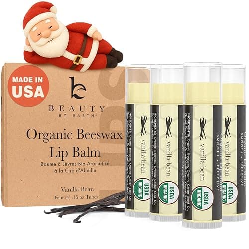 USDA Organic Lip Balm - USA Made with Natural Ingredients, Stocking Stuffers for Adults & Teens, Beeswax Vanilla Chapstick for Dry Lips, Beauty Gifts for Women, Birthday Gifts for Her & Him - Image 1
