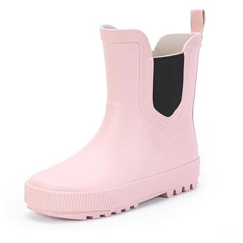 Hehainom Toddler Kids Rain Boots for Girls Boys Waterproof Rainboots Easy-on Light Weight Chelsea Rain Shoes - Image 1