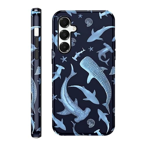 Vulfwela Summer Ocean Case for Samsung Galaxy A16 5G, Aesthetic Whale Shark Pattern Design Cute Starfish Print Phone Cover for Women Men, Shockproof Protective Shell for Samsung A16 5G 6,7" - Image 1