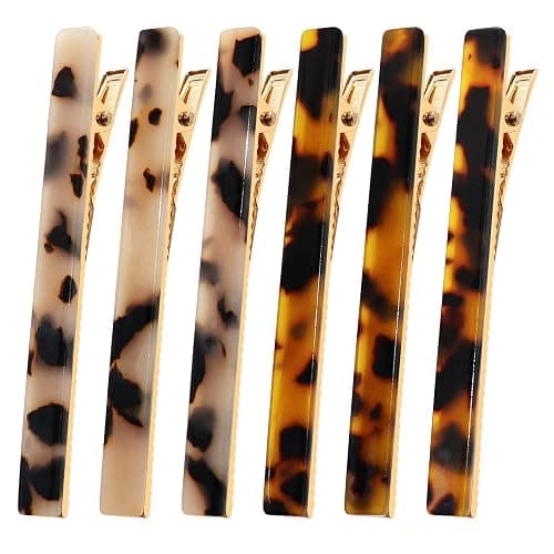 Cobahom 6 Pack Leopard Print Hair Clips Duckbill Hair Clip Metal Duck Teeth Hair Pins Chic Tortoise Shell Hair Barrettes for Women and Girls - Image 1