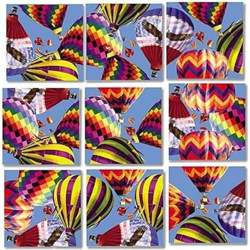 B. Dazzle - Hot Air Balloons 9 Piece Scramble Square Puzzle - A Captivating Challenge for Puzzle Enthusiasts! - Image 1