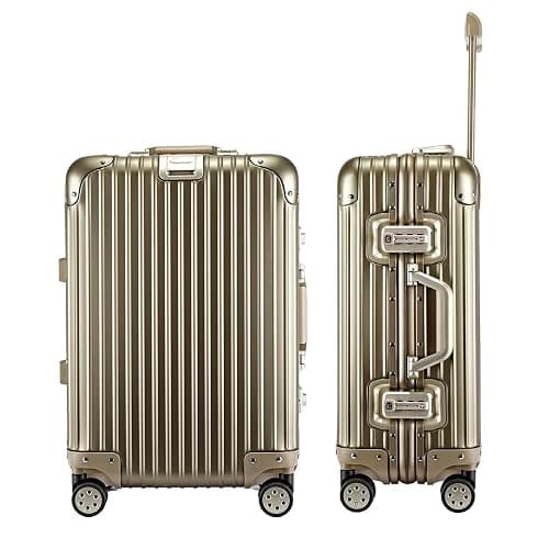 HotWay 24 Inch All Aluminum Checked In Luggage with Wheels, Hard Shell Zipperless Suitcase with TSA Locks, Silver Travel Luggage (22x14x9 Airline Approved) - Image 1