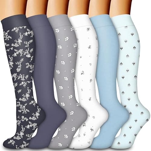 Laite Hebe Compression Socks for Women & Men Circulation(6 pairs)-Graduated Supports Socks for Running, Athletic Sports - Image 1