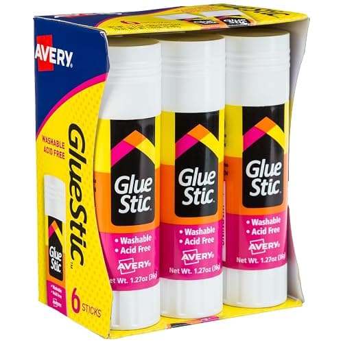 Avery Glue Stic - Washable, Glue Sticks for Classroom, Crafting, and Office Use, 1.27 oz., Pack of 6, White (98073) - Image 1