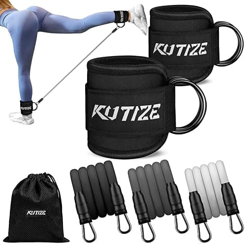 KUTIZE Ankle Resistance Bands with Cuffs for Women & Men - 3-Level Adjustable Leg & Glute Workout Equipment, Portable Home Gym Exercise Bands for Kickbacks, Hip Thrusts, Yoga, Strength Training - Image 1