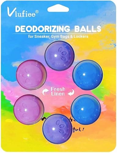 Vlufiee Shoe Deodorizer Balls for Sneaker, Fresh Linen Scent, Essential Oil Sneaker Deodorizer Ball, Small Spaces Odor Eliminator Air Freshener for Shoes, Gym Bags, Drawers and Locker - Image 1