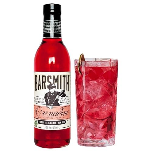 Barsmith Bar Essentials Grenadine Syrup - Sweet Cherry and Pomegranate Notes - No Artificial Flavors & Non-GMO Cocktail Mixer - Ideal for Shirley Temple, Mocktails and Cocktails - 12.7oz (Pack of 1) - Image 1