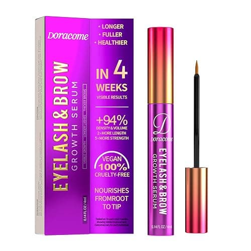 Doracome Eyelash Growth Serum with Peptides & Amino Acids - Lash and Brow Serum for Natural Lengthening & Strengthening - Resilience Support, Safe for Sensitive Skin, Lash Extension Aftercare - 3ml - Image 1