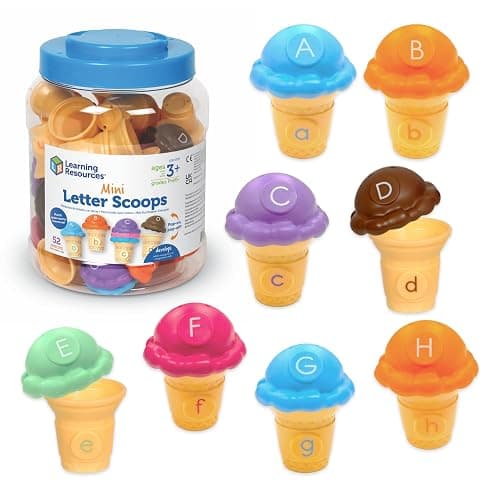Learning Resources Mini Letter Scoops - Letter Recognition, ABC Color Matching Game, Alphabet Phonics for Toddlers, Imaginative Skills, Fine Motor, Montessori Food Toys, Gifts for Boys and Girls - Image 1
