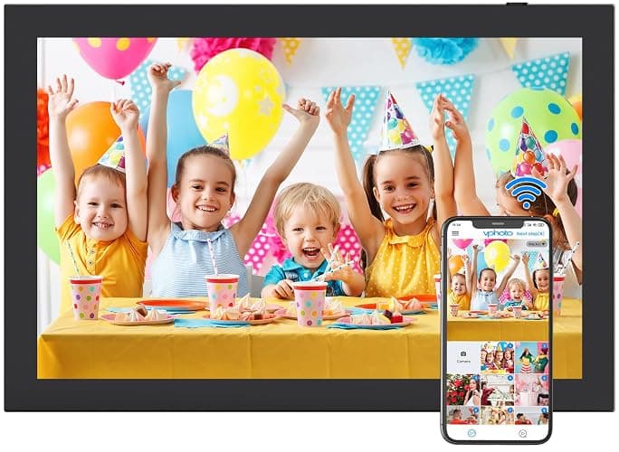 10.1" Digital-Picture-Frame Smart WiFi-Photo-Frame - IPS Touch Screen Digital Photo Frame, 32GB Slideshow, Auto-Rotate, Load Photo Video from Phone via App Email, Free Cloud Storage, Gift for Mom Dad - Image 1
