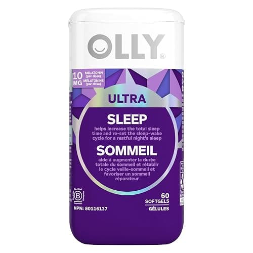 OLLY Ultra Strength Sleep Softgels, 10mg Melatonin, L-Theanine, Chamomile, Magnesium, Lemon Balm, Sleep Nighttime Sleep Aid 60 count - Image 1
