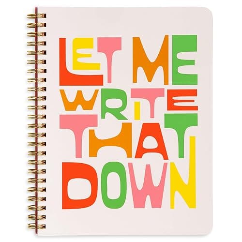 ban.do Rough Draft Mini Spiral Notebook with Saying, 8.5" x 6.75" with Pockets and 160 Lined Pages, Let Me Write That Down - Image 1