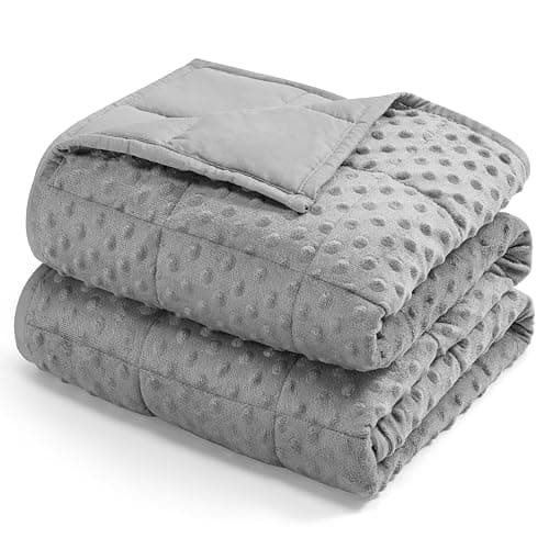 Kivik Breathable Weighted Blanket for Adults, 15 lbs Ultra Soft Minky Dot Heavy Blankets, Reversible Cooling and Warm Blanket for All Seasons, Machine Washable, 60"x80" Queen Size, Grey - Image 1