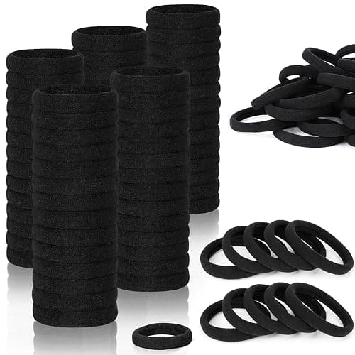 Hair Ties for Girls Elastic Hair Tie 200 PCS Black Soft for Medium Hair Hair Accessories for Women Perfect for Long Lasting Braids Ponytails and More Pain Free Hair Ponytail Holders Hair Elastic Band - Image 1