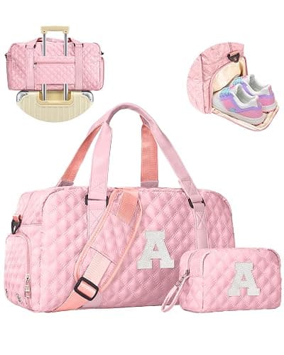 Elilier Gifts for Women Girls, Travel Duffle Bag: Personalized Weekender Dance Cheer bag Sports for Girl, Gymnastics Bags, Birthday Gifts for Women Girls Kids Teens - Image 1