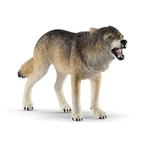 Schleich Wild Life Realistic Prowling Gray Wolf Figurine - Durable North American Forest Animal Figure for Kids, Perfect Toy for Fun and Imaginative Adventures, Gift for Boys and Girls Ages 3+ - Image 1