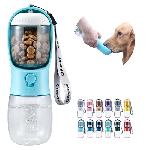 Cibaabo Dog Water Bottle with Food Container, Travel Puppy Water Bowl, Portable Pet Dispenser, Dog Gift Stuff Accessories Items, Puppy Essentials Necessities for Yorkie Cat Walking and Hiking - Image 1
