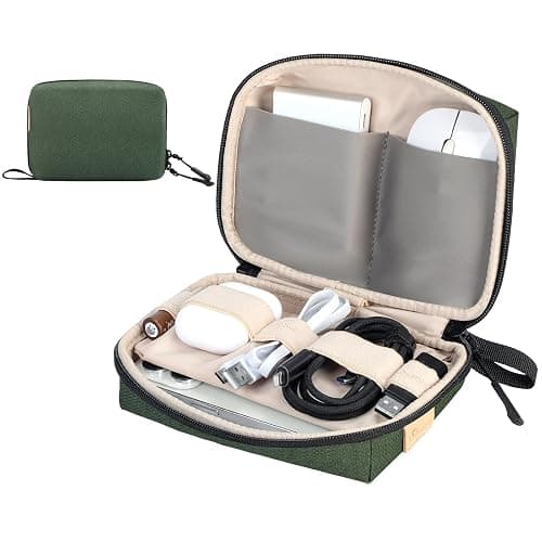 SIMTOP Electronics Organizer Travel Cable Pouch, Small Tech Bag for Cords, Chargers, Power Bank, Earbuds – Portable Cable Pouch for Office, Business Trip, Commute – Water & Scratch-Resistant - Image 1