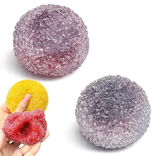 Slushy Squishy, Crunchy Squishy Stress Ball, Waxberry Moldable Crunchy Stress Ball, Ice Skin Fidget Sensory Toys, Slush Satisfying Squishies Relaxing Fidget (Purple + Waxberry) - Image 1