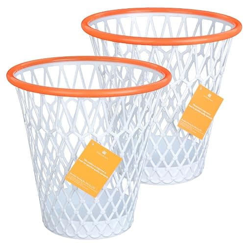 2 PCS Basketball Trash Can,Wastebasket,Basketball gift,4.5 Gallon,Size11"x11"x12"Basketball Hoop,Basketball Holder display,Garbage Can,Basketball Net Waste Basket for Office,Bedroom,Gym,Sport party - Image 1