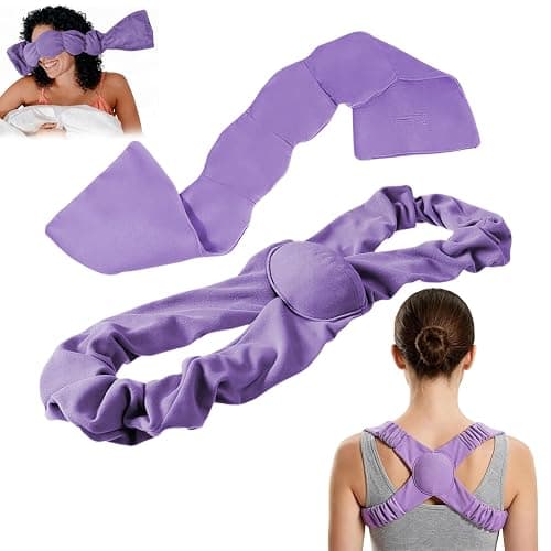 Afalin Shoulder Brace for Sleeping & Sleeping Mask, Comfortable Sleep Posture Corrector for Women and Men with Soft Support Pad, Provide Nighttime Support & Improve Posture (Purple) - Image 1