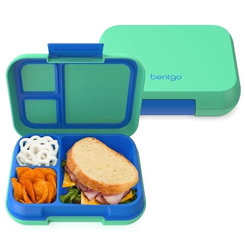 Bentgo Pop - Leak-Proof Lunch Box & Removable Divider for Ages 8+ & Teens - Lunch Container Holds 5 Cups of Food; 3-4 Compartments; Microwave/Dishwasher Safe; 2 Year Warranty (Spring Green/Blue) - Image 1