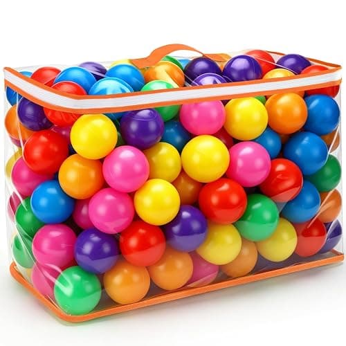 Vanland Ball Pit Balls for Baby and Toddler Phthalate Free BPA Free Crush Proof Plastic - Multicolored Pit Balls in Reusable Play Toys for Kids with Storage Bag - Image 1
