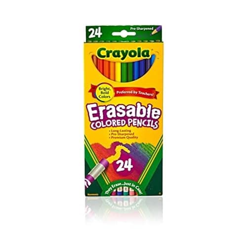 Crayola Erasable Colored Pencils (24ct), Kids Coloring Pencils for Coloring Books, Assorted Colors, Arts & Crafts Supplies, Gifts, Ages 6, 7, 8 - Image 1